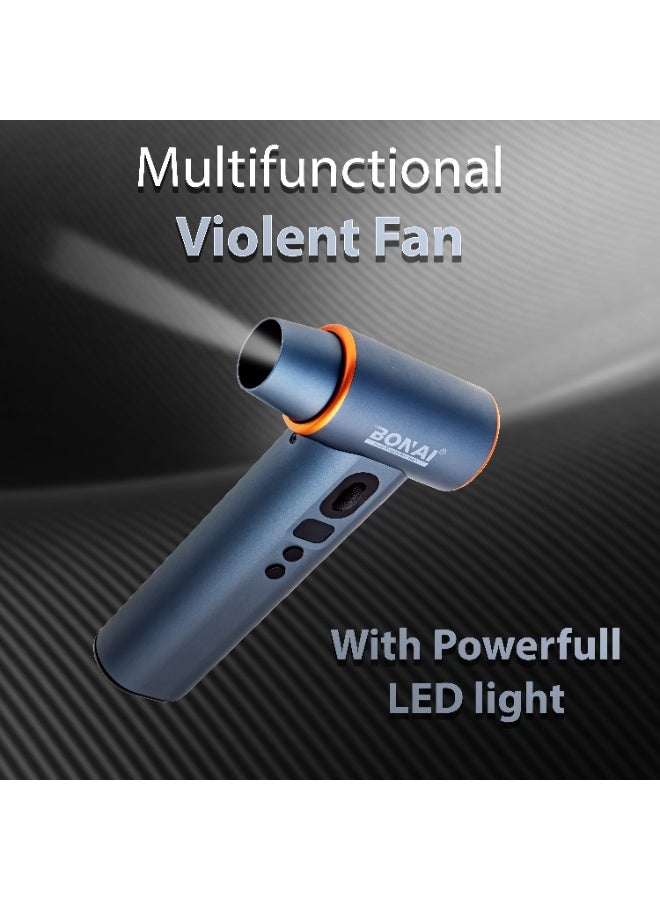 Bonai Mini Multifunctional Turbo Fan for Electronics & Keyboard Cleaning, BBQ Charcoal Starter, Vacuum & Blower, Blower Mode, Rechargeable Battery, Digital Display, LED Light, BN-HK123 - Image 3